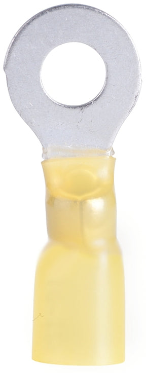 Gardner Bender Xtreme AMT-108 Heat-Shrink Ring Terminal, 600 V, 12 to 10 AWG Wire, 1/4 in Stud, Nylon Insulation, Yellow