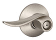 Schlage F Series F40VSAC619 Privacy Lever, Mechanical Lock, Satin Nickel, 2.63 in L x 5.38 in W x 2.75 in H Dimensions