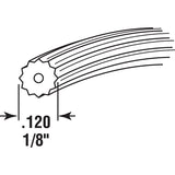 Make-2-Fit P 7630 Screen Retainer Spline, 0.12 in D, 25 ft L, Vinyl, Gray, Round