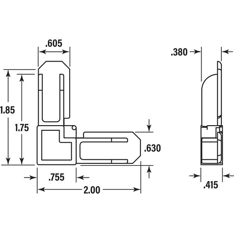 Prime-Line PL 14260 Square Cut Screen Frame Corner, 3/4 x 7/16 in Dimensions, White, For: PL14042 Screen Frame, 100 BX