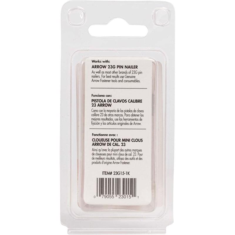 Arrow 1 in. L X 23 Ga. Straight Strip Galvanized Pin Nails 1,000 pk