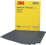 3M Wetordry Series 02034 Abrasive Sheet, 11 in L, 9 in W, 1000 Grit, Fine, Silicone Carbide Abrasive