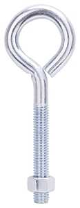 ProSource LR288 Eye Bolt, 7.5 mm Thread, Machine Thread, 3 in L Thread, 2-1/8 in Dia Eye, 522 lb Working Load, Steel, Pack of 10