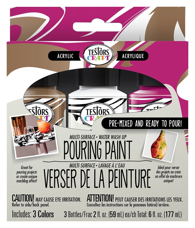 Testors 352451 Acrylic Artist Paint, Fuchsia/Gold/White, 2 oz