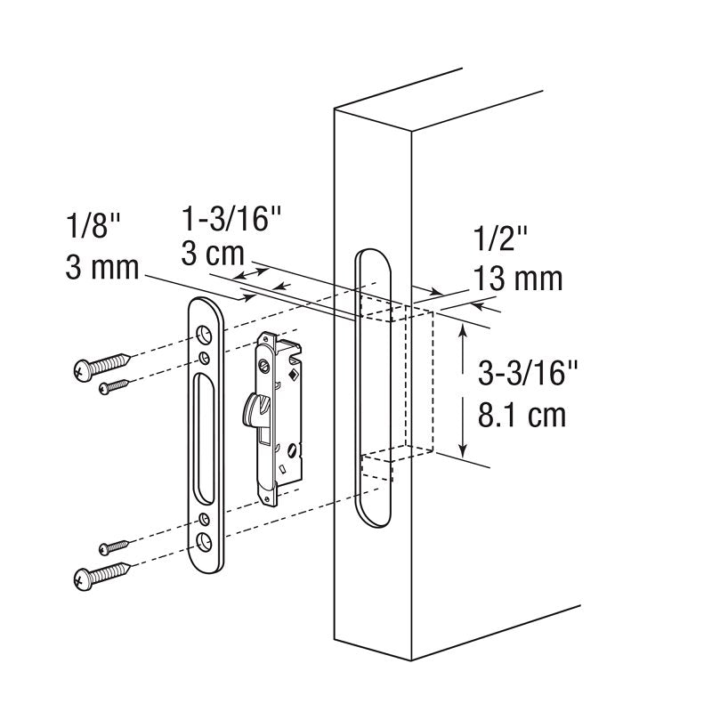 Prime-Line E 2164 Sliding Door Lock, Steel, Zinc