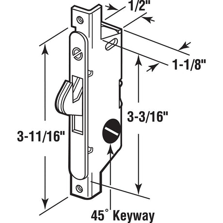 Prime-Line E 2121 Sliding Door Lock, Steel