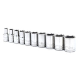 Crescent 1/4 in. X 1/4 in. drive Metric 6 Point Standard Socket Set 10 pc