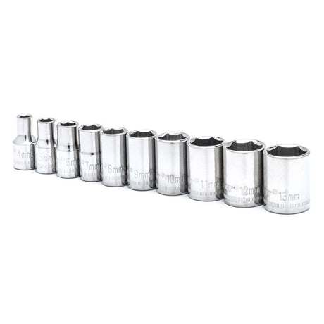 Crescent 1/4 in. X 1/4 in. drive Metric 6 Point Standard Socket Set 10 pc