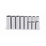 Crescent 1/2 in. X 1/2 in. drive Metric 6 Point Deep Well Socket Set 8 pc
