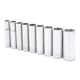 Crescent 3/8 in. X 3/8 in. drive Metric 6 Point Deep Deep Well Socket Set 9 pc
