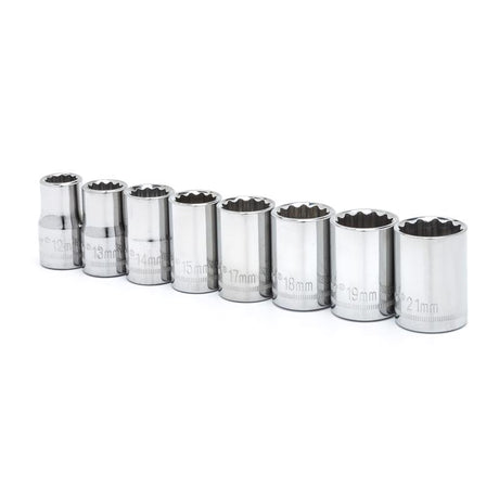 Crescent 1/2 in. X 1/2 in. drive Metric 12 Point Socket Set 8 pc