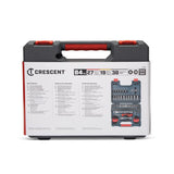 Crescent 1/4 and 3/8 in. drive Metric/SAE 6 and 12 Point Socket Wrench Set 84 pc