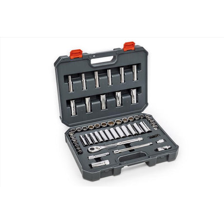 Crescent 3/8 in. X 3/8 in. drive Metric/SAE 6 and 12 Point Mechanic's Tool Set 57 pc