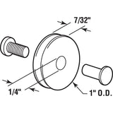 Prime-Line B 551 Door Roller, 1 in Dia Roller, 7/32 in W Roller, Nylon, White, 2-Roller, Bottom