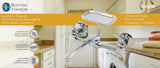 Boston Harbor PF6363204 Laundry Faucet, 1.8 gpm, 2-Handle, 2-Faucet Hole, Brass, Wall, 8 in Faucet Centers