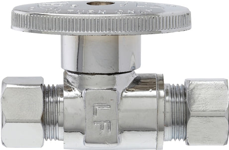 Plumb Pak PP20064LF Shut-Off Valve, 3/8 in Connection, Compression, Quarter-Turn Actuator, Brass Body
