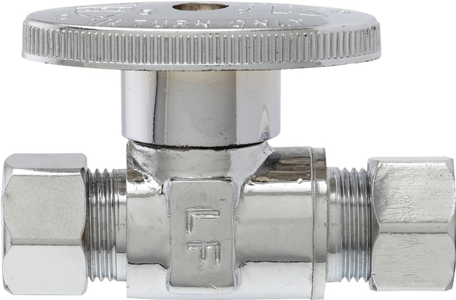 Plumb Pak PP20064LF Shut-Off Valve, 3/8 in Connection, Compression, Quarter-Turn Actuator, Brass Body