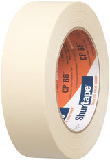 Shurtape CP 66 102803 Masking Tape, 60 yd L, 1.41 in W, 5.2 mil Thick, Crepe Paper Backing, Natural