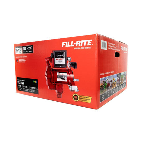 Fill-Rite FR300 Series FR311VN Heavy-Duty Fuel Transfer Pump, Includes: Four-Wheel 901C Mechanical Meter, 1 in Outlet