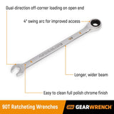 GEARWRENCH 1/2 inch in. X 1/2 inch in. 12 Point SAE Ratcheting Combination Wrench 7.839 in. L 1 pc