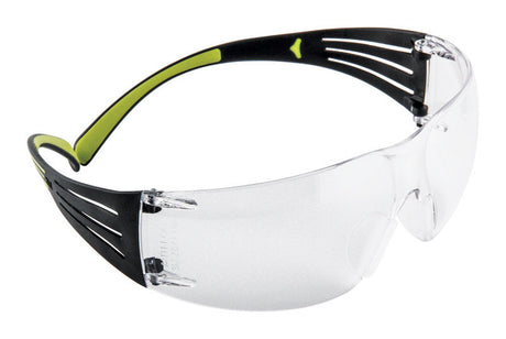 3M SecureFit Anti-Fog Safety Glasses Clear Lens Black/Green Frame 1 pc
