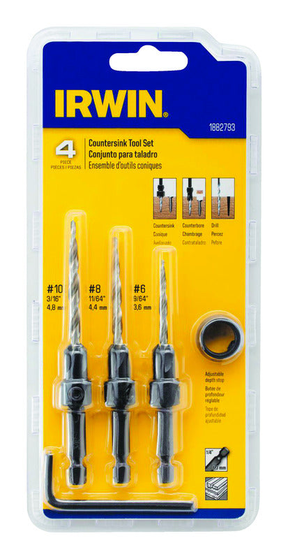 Irwin #6, #8 and #10 X 6 in. L Countersink Set 4 pc