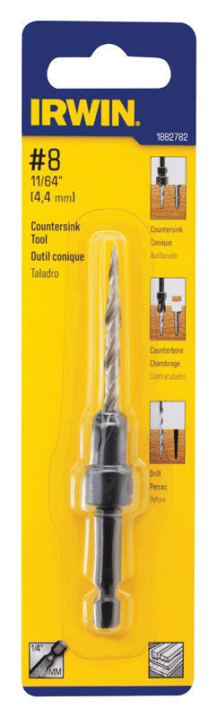 Irwin 3/8 in. X 11/64 in. D X 4 in. L High Speed Steel Wood Countersink 1 pc
