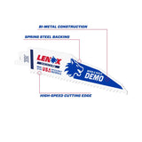 Lenox DEMOWOLF 6 in. Bi-Metal Reciprocating Saw Blade 6 TPI 5 pk