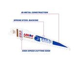 Lenox LUMBERWOLF 6 in. Bi-Metal Reciprocating Saw Blade 6 TPI 1 blade, Pack of 50
