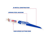 Lenox LUMBERWOLF 9 in. Bi-Metal Reciprocating Saw Blade 6 TPI 1 blade, Pack of 50