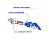 Lenox METALWOLF 6 in. Bi-Metal WAVE EDGE Reciprocating Saw Blade 18 TPI 1 blade, Pack of 50