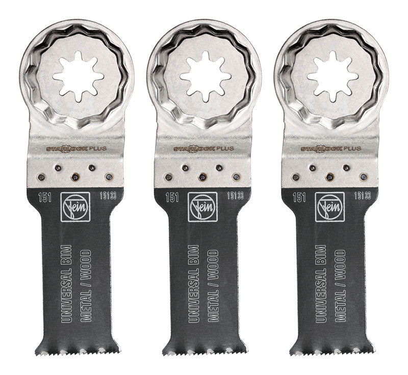 Fein StarlockPlus 1-1/8 in. X 1-1/8 in. L Bi-Metal E-Cut Universal Saw Blade 3 pk
