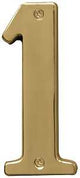 Hy-Ko Prestige Series BR-51PB/1 House Number, Character: 1, 5 in H Character, Brass Character, Brass, Pack of 3