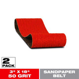 Diablo 18 in. L X 3 in. W Premium Zirconium Blend Sanding Belt 50 Grit Coarse 2 pk