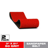 Diablo 21 in. L X 3 in. W Premium Zirconium Blend Sanding Belt 50 Grit Coarse 2 pk