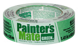 Painter's Mate 667017 Painter's Tape, 60 yd L, 1.41 in W, Rubber Backing, Green