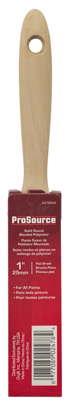 ProSource OR 11601 0100 Paint Brush, 1 in W, Flat Cut Brush, Polyester Bristle