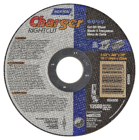 Norton BlueFire 66252843208 Cut-Off Wheel, 4-1/2 in Dia, 0.045 in Thick, 7/8 in Arbor, 36 Grit, Coarse
