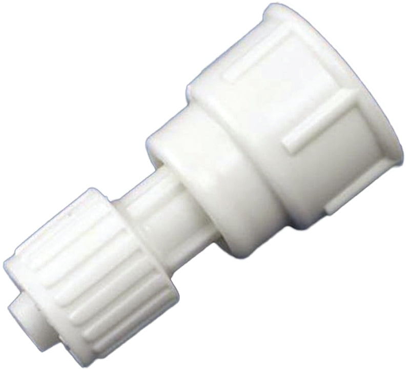 Flair-It 16869 Tube Adapter, 3/8 x 3/4 in, PEX Ballcock, PEX-A, PEX-B, Polyoxymethylene, White