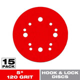 Diablo 5 in. Ceramic Blend Hook and Lock Sanding Disc 120 Grit Medium 15 pk