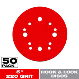 Diablo 5 in. Ceramic Blend Hook and Lock Sanding Disc 220 Grit Ultra Fine 50 pk