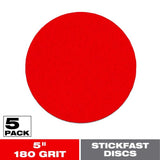 Diablo StickFast 5 in. Ceramic Blend Adhesive Sanding Disc 180 Grit Fine 5 pk