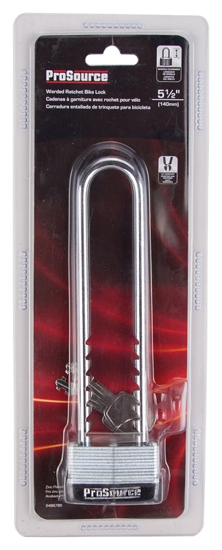 ProSource HD-520D-3L Padlock, Adjustable Shackle, 1/4 in Dia Shackle, 5-3/4 in H Shackle, Steel Shackle, Steel Body