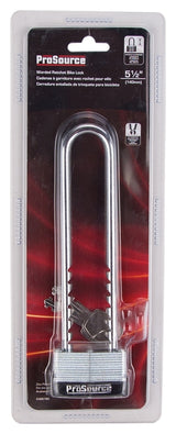 ProSource HD-520D-3L Padlock, Adjustable Shackle, 1/4 in Dia Shackle, 5-3/4 in H Shackle, Steel Shackle, Steel Body
