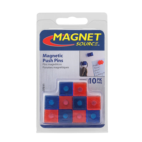 Magnet Source .625 in. L X .5 in. W Assorted Magnetic Push Pins 10 pc