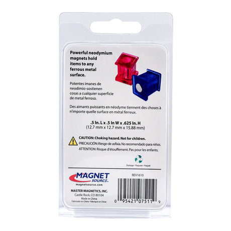 Magnet Source .625 in. L X .5 in. W Assorted Magnetic Push Pins 10 pc