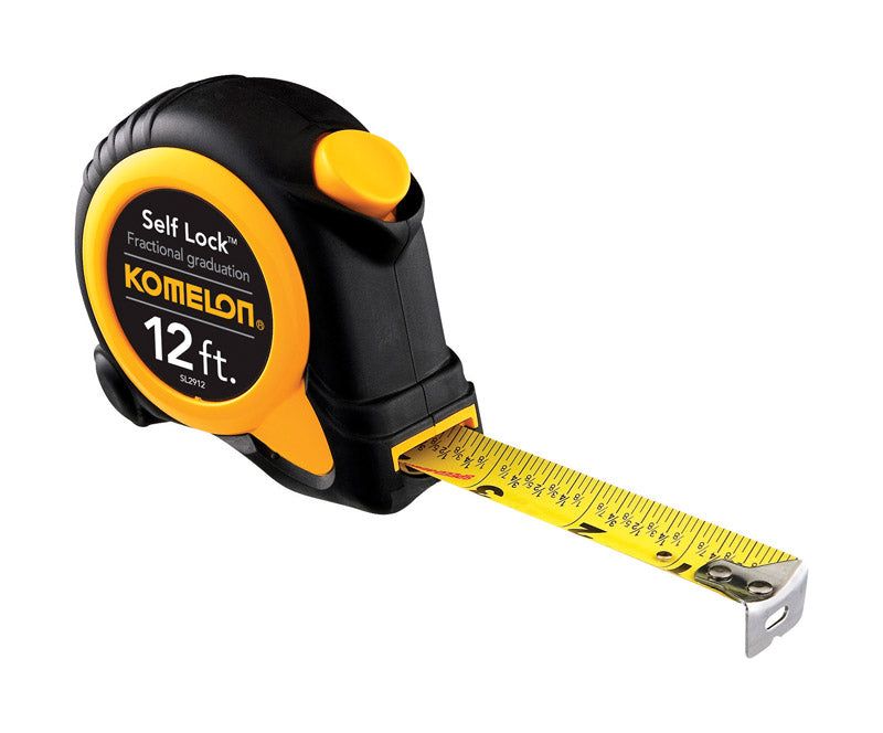 Komelon Self Lock 12 ft. L X 5/8 in. W Auto Lock Tape Measure 1 pk, Pack of 4