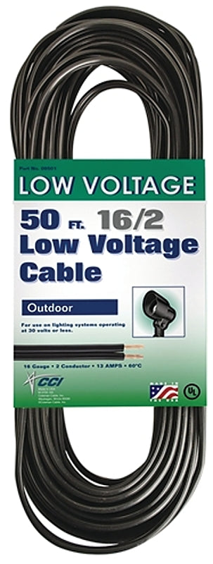CCI 55213142 Electrical Cable, 16 AWG Wire, 2-Conductor, 50 ft L, 30 V
