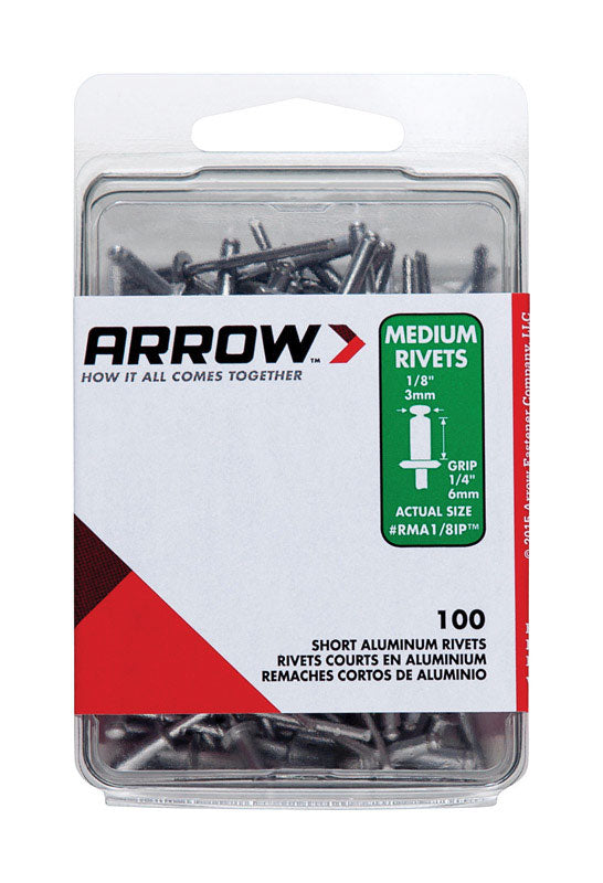 Supreme Rivets Arrow 1/8 in. D X 1/4 in. Aluminum Rivets Silver 100 pk – Mrosupreme.com