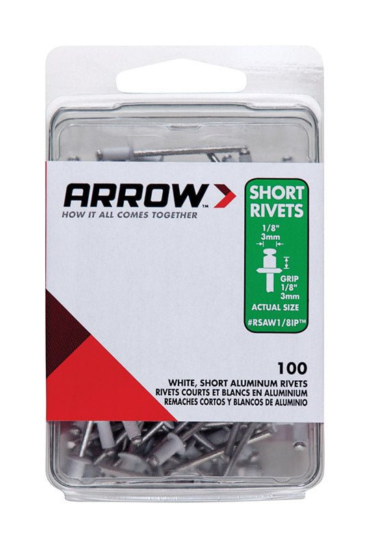 Supreme Rivets Arrow 1/8 in. D X 1/8 in. Aluminum Rivets White 100 pk – Mrosupreme.com